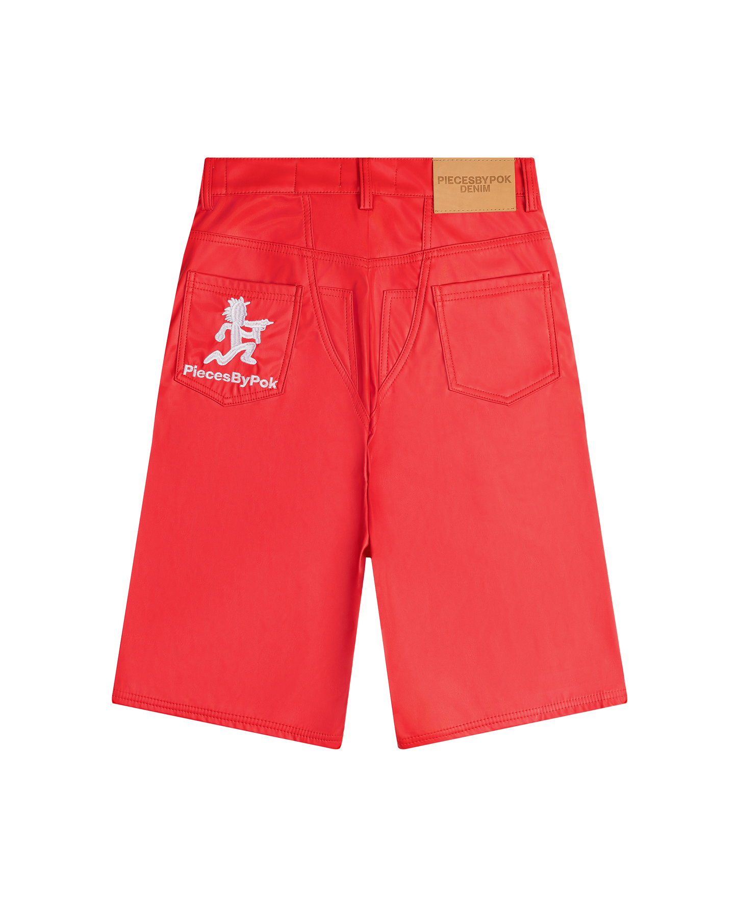 RED LEATHER SHORTS