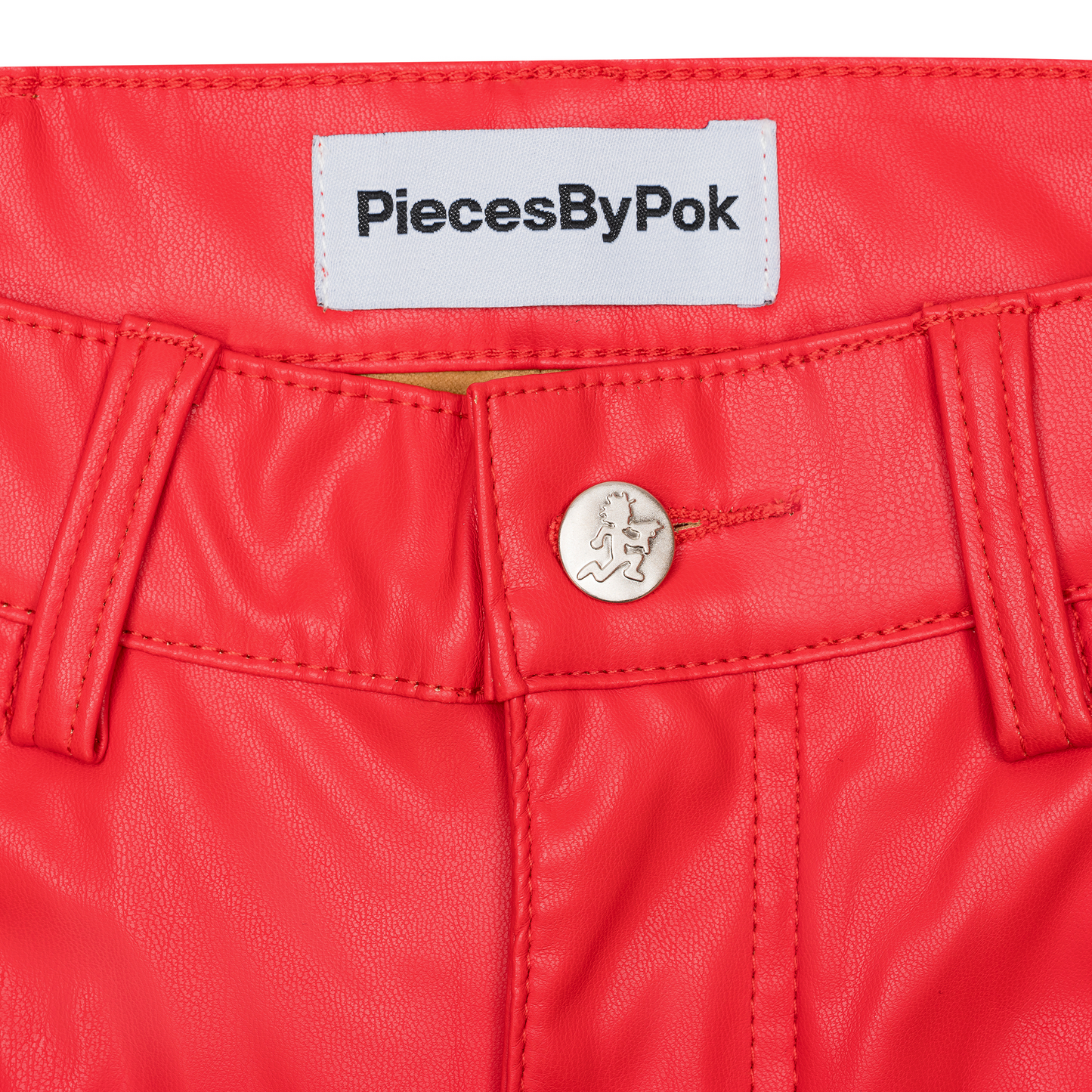 RED LEATHER SHORTS